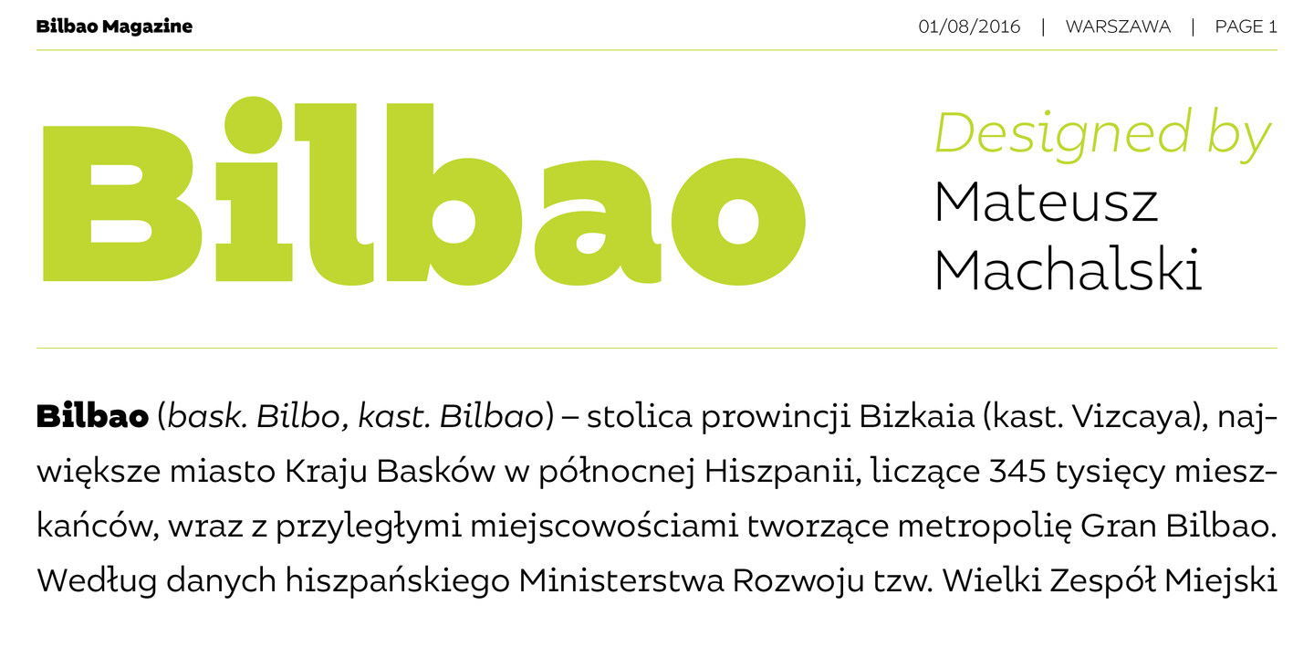 Bilbao Medium Font preview